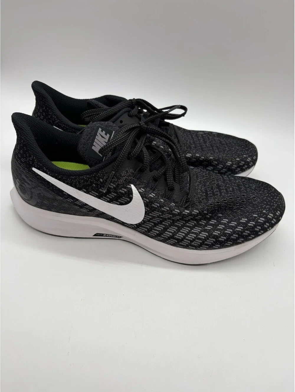 Nike Womens Air Zoom Pegasus 35 Wide Black White Sz 10.5 942856-001 Running Shoe